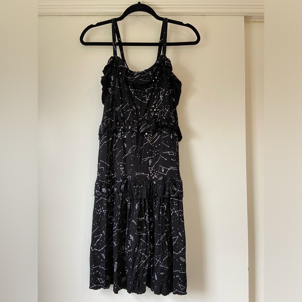 Desigual Black Strappy Star-Beaded Celestial Minidress